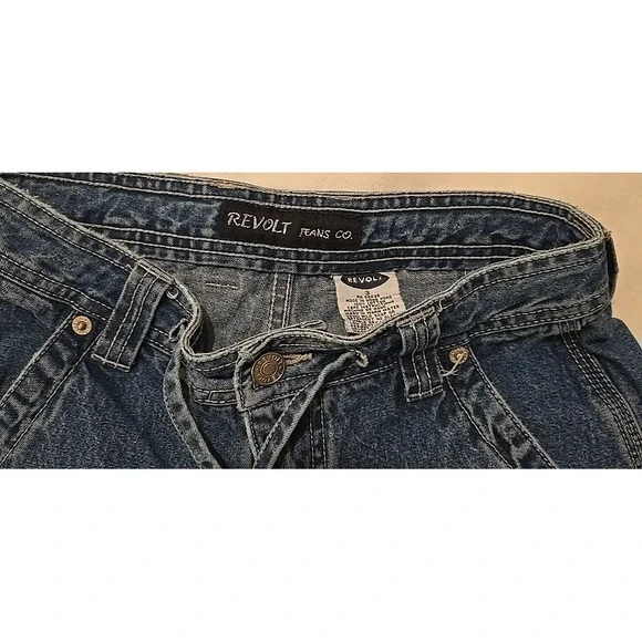 REVOLT Jeans Co. Women's 3 Cargo Denim Streetwear Y2K Utility Skater Distressed - Picture 7 of 13